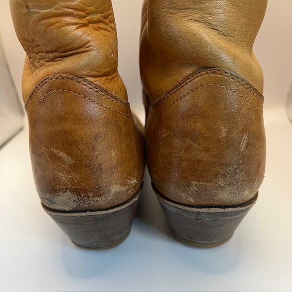 VTG Justin Western Boots Camel Tan Leather Mens 9.5D Style 1106 READ - Picture 9 of 10
